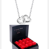 Coffret Cadeau Collier Rose, Cadeau Parfait Pour La Saint-Valentin