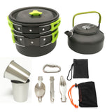 Outdoor Jacketed Kettle 2-3 Person Camping Teapot Tableware Suit