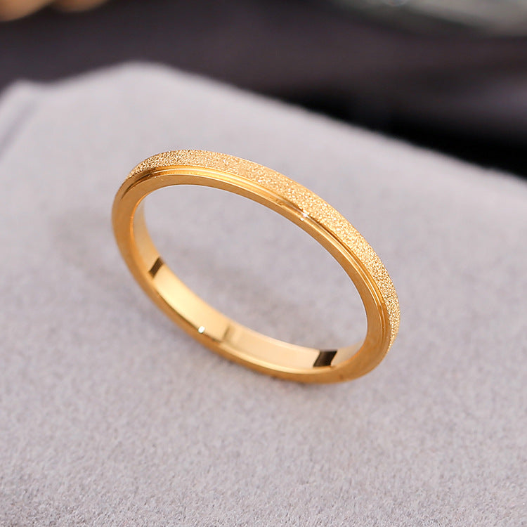 Women's Korean-style Ultra-fine Frosted Ring Rose Gold