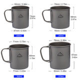 Pure Titanium Outdoor Coffee Cup With Lid Lightweight And Easy To Store Camping Tableware