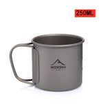 Pure Titanium Outdoor Coffee Cup With Lid Lightweight And Easy To Store Camping Tableware