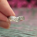 Luminous Geometric Pattern Carved Vintage Texture Ring