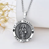 925 Sterling Silver Saint Jude Pendant Necklace