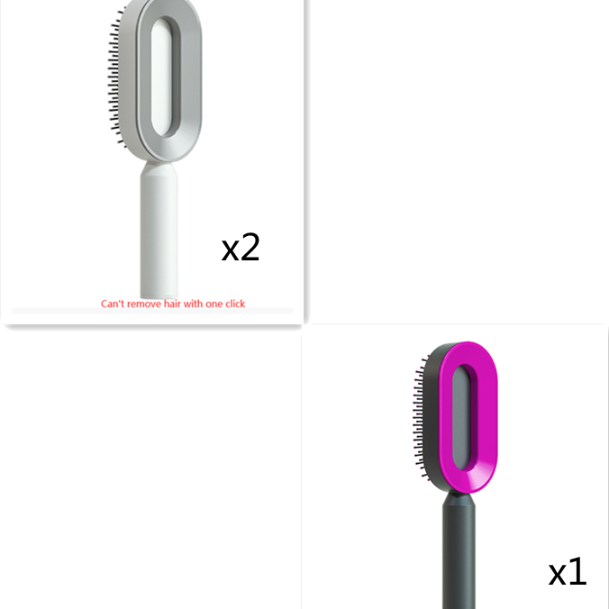 Self Cleaning Hair Brush For Women One-key Cleaning Hair Loss Airbag Massage Scalp Comb Anti-Static Hairbrush