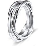 Three-ring Rotating Ring For Couple Creative Personalized Anxiety Relief Rings Women Geometric Jewelry