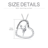 925 Sterling Silver Heart Ballerina Dancer Ballet Dance Pendant Necklace Dance Jewelry Gifts for Women