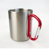 Portable Stainless Steel Cup For Camping Traveling Outdoor Cup With Handle Carabiner Climbing Backpacking Hiking Cups 200ml