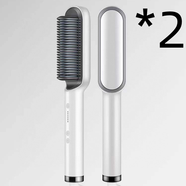 New 2 In 1 Hair Straightener Hot Comb Negative Ion Curling Tong Dual-purpose Electric Hair Brush