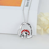 Cow Necklace 925 Sterling Silver Mushroom Cow Pendant Cute Animal Jewelry for Women Girls