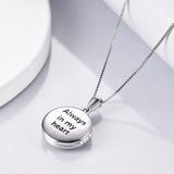 Personalized Flower Photo Locket Necklace 925 Sterling Silver Photo Pendant