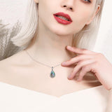 925 Silver Teardrop Urn Necklace for Ashes Retro Silver Necklace for Lover