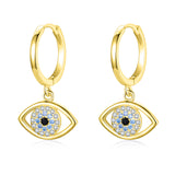 925 Sterling Silver Circle Drop Blue Eye Hypoallergenic Earrings Evil Eye Jewelry