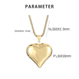 Gold Sliver Hollow Heart-shaped Necklace Ins Simple Versatile Personalized Love Necklace For Women's Jewelry Valentine's Day