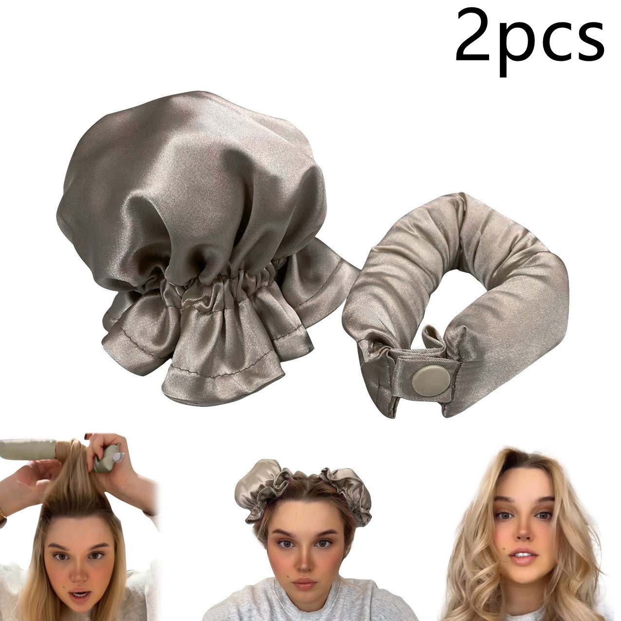 New Heatless Curl Stick With Cloth Cover Cute Ball Head Hair Curler Headband Hair Rollers Wave Form Curling Rod Hair Style Tools Gadgets