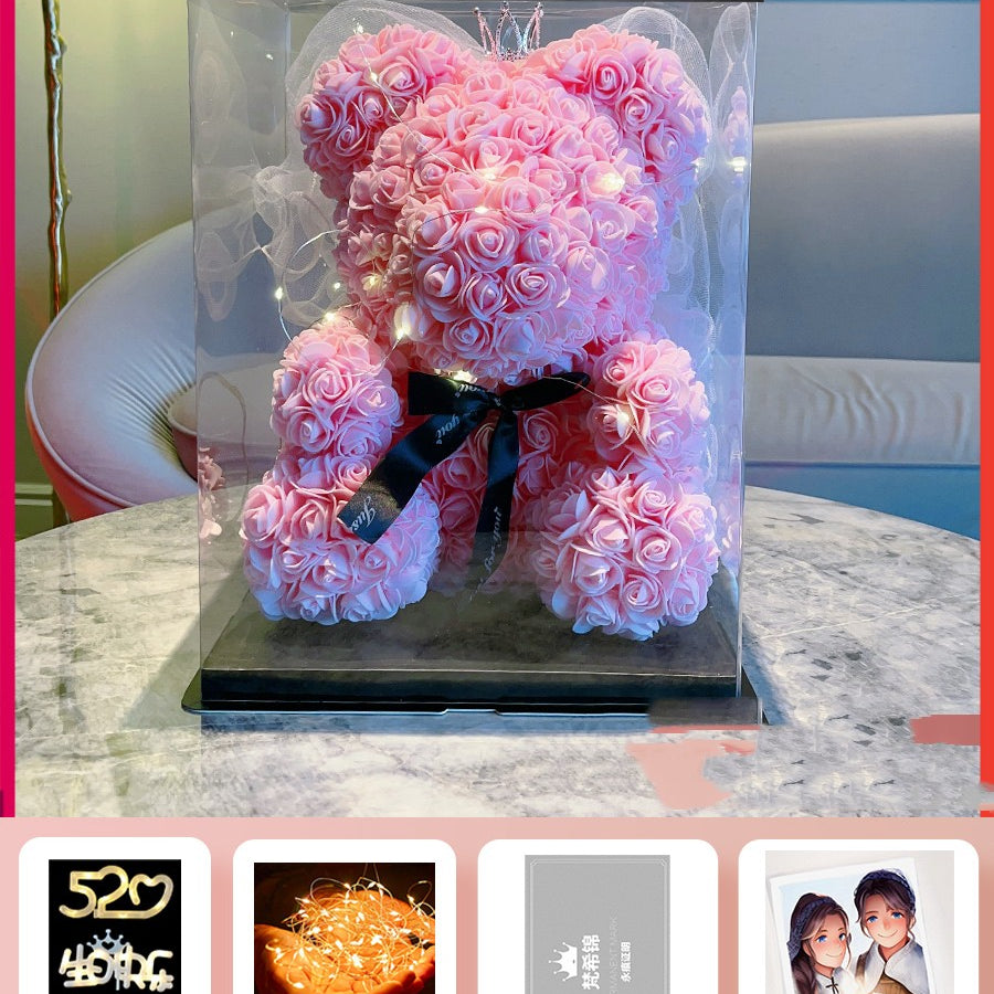 Rose Bear Bouquet Gift Box