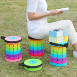 Children's Rainbow Folding Stool Portable Retractable Chair