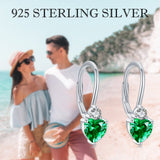 925 Sterling Silver Hypoallergenic Heart Zirconia Earrings Birthstone Jewelry for Women
