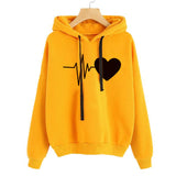 Heart Print Streetwear Hoodies Women Sweatshirt Spring Autumn Long Sleeve Hoodie Clothes