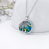 Easter Bunny Necklace Bunny Abalone Pendant Sterling Silver Easter Jewelry Gifts for Women Girls