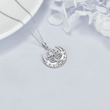 lotus flower/om symbol yoga necklace sterling silver sanskrit symbol  balancing jewelry