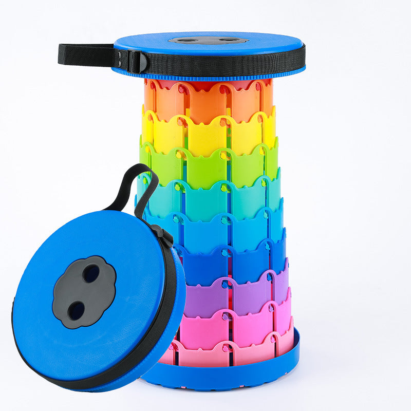 Children's Rainbow Folding Stool Portable Retractable Chair