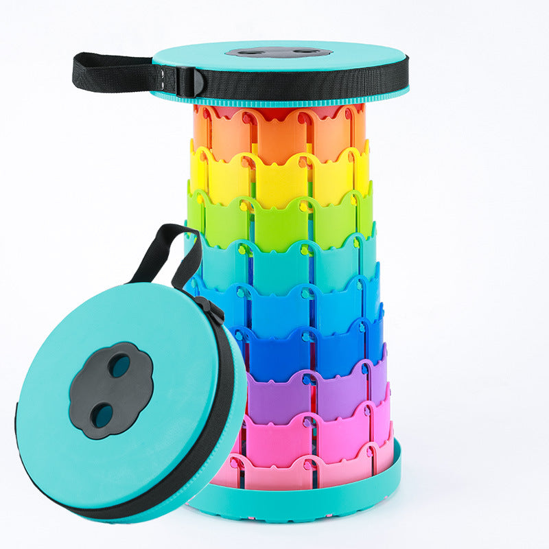 Children's Rainbow Folding Stool Portable Retractable Chair