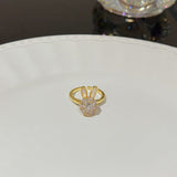 Micro Inlaid Zircon Butterfly Ring Female Opening Design
