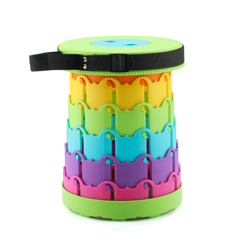 Children's Rainbow Folding Stool Portable Retractable Chair