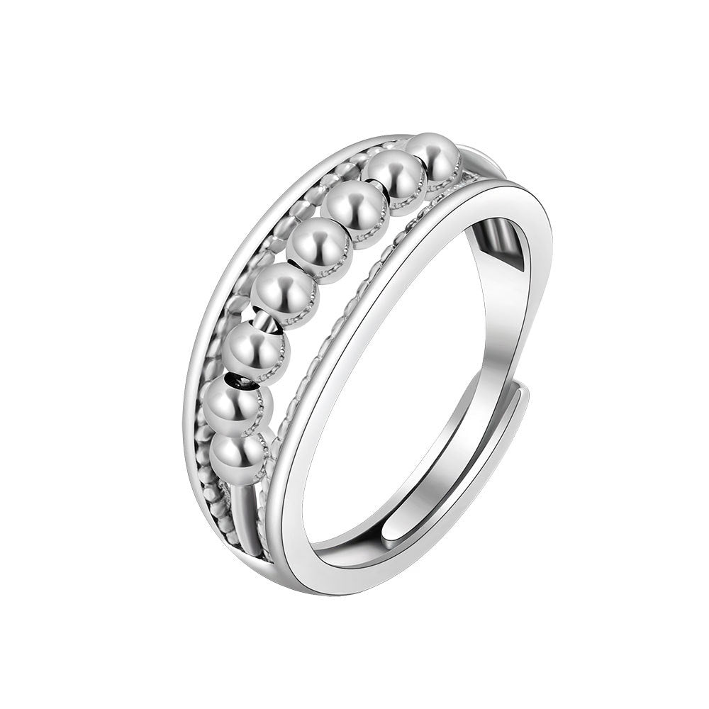 Simple Polka Dot Beaded Decompression Ring Female Design