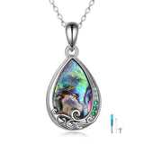 925 Silver Teardrop Urn Necklace for Ashes Retro Silver Necklace for Lover