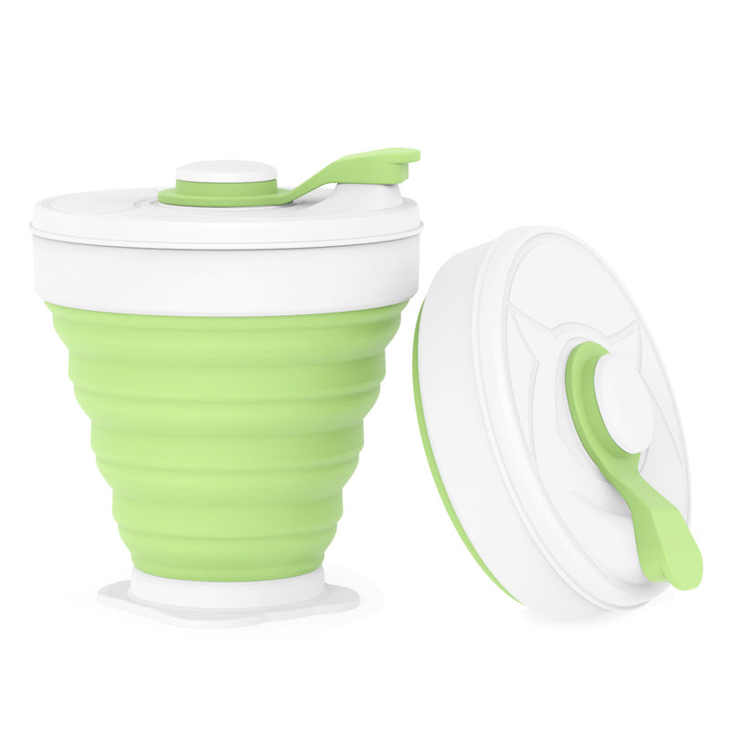 Silicone Folding Coffee Cup Heat Insulation And Anti-scalding Sports Bottle, Outdoor Portable Folding Water Cup