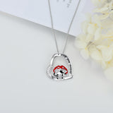 Cow Necklace 925 Sterling Silver Mushroom Cow Pendant Cute Animal Jewelry for Women Girls