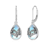 Butterfly Leverback Earrings 925 Sterling Silver Butterfly Moonstone Earrings For Women