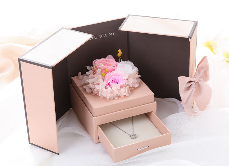 Double Door Eternal Flower Stud Gift Box