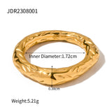 Women's Fashion Gold-plated Hammered Simple Bracelet Ring